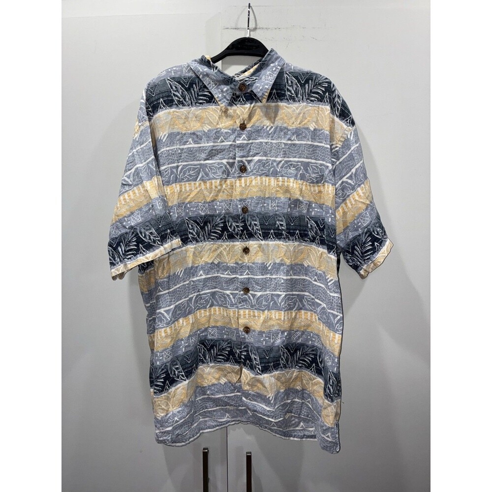 Vintage 90s St. John’s Bay Coastal Vacation Resortcore Linen Blend Button Up XXL